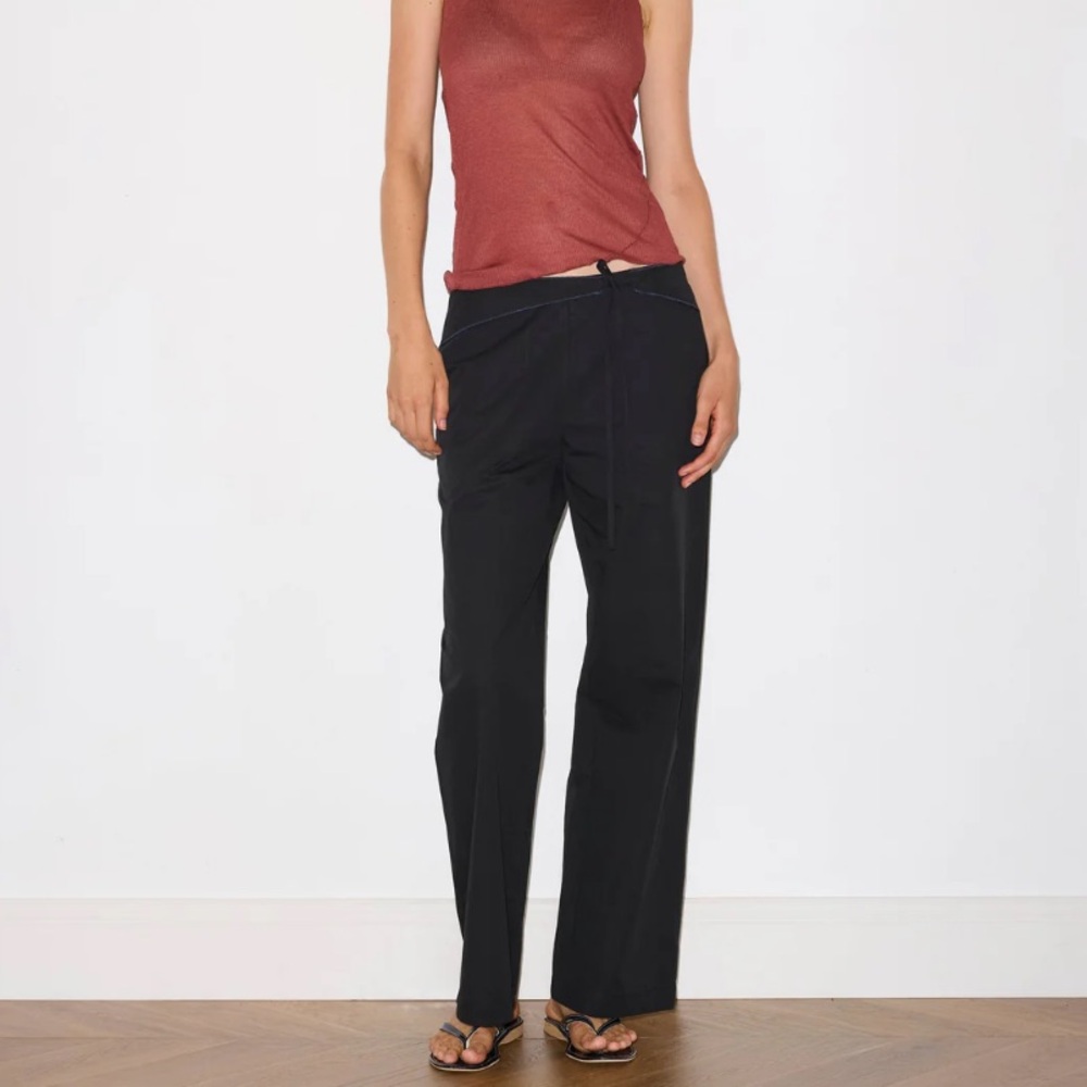 the belted pant by deiji studios in black